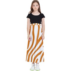 Orange Zebra Vibes Animal Print   Kids  Flared Maxi Skirt by ConteMonfrey