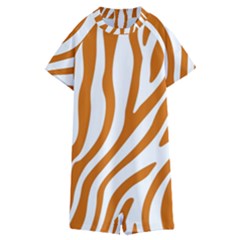 Orange Zebra Vibes Animal Print   Kids  Boyleg Half Suit Swimwear by ConteMonfrey