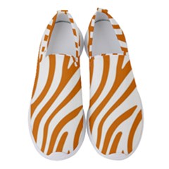 Orange Zebra Vibes Animal Print   Women s Slip On Sneakers by ConteMonfrey