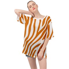 Orange Zebra Vibes Animal Print   Oversized Chiffon Top by ConteMonfrey