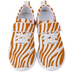 Orange Zebra Vibes Animal Print   Women s Velcro Strap Shoes by ConteMonfrey