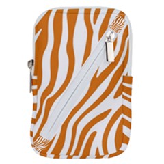 Orange Zebra Vibes Animal Print   Belt Pouch Bag (large) by ConteMonfrey