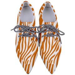 Orange Zebra Vibes Animal Print   Pointed Oxford Shoes by ConteMonfrey