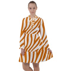 Orange Zebra Vibes Animal Print   All Frills Chiffon Dress by ConteMonfrey