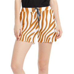 Orange Zebra Vibes Animal Print   Women s Runner Shorts by ConteMonfrey