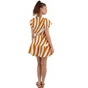 Orange Zebra Vibes Animal Print   Flutter Sleeve Wrap Dress View2