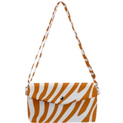 Orange Zebra Vibes Animal Print   Removable Strap Clutch Bag by ConteMonfrey