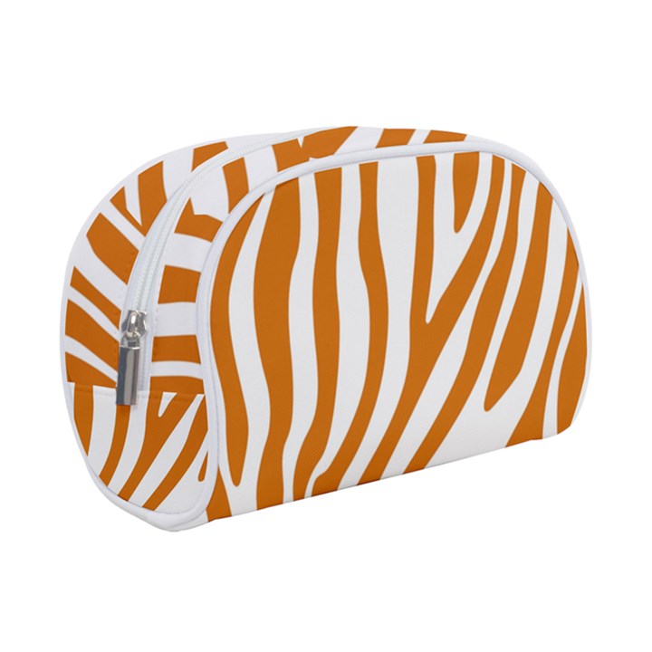 Orange Zebra Vibes Animal Print   Make Up Case (Small)