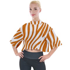 Orange Zebra Vibes Animal Print   Mock Neck Tee by ConteMonfrey