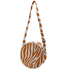 Orange Zebra Vibes Animal Print   Crossbody Circle Bag by ConteMonfrey