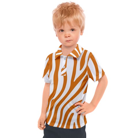 Orange Zebra Vibes Animal Print   Kids  Polo Tee by ConteMonfrey