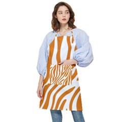 Orange Zebra Vibes Animal Print   Pocket Apron by ConteMonfrey