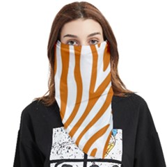 Orange Zebra Vibes Animal Print   Face Covering Bandana (triangle) by ConteMonfrey