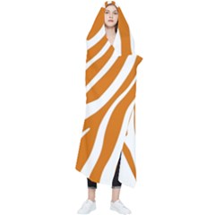 Orange Zebra Vibes Animal Print   Wearable Blanket by ConteMonfrey