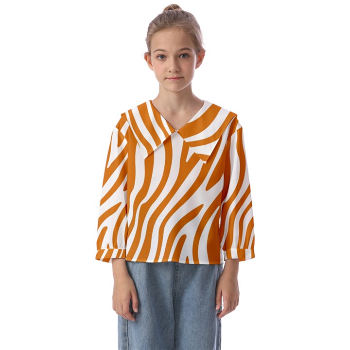 Orange Zebra Vibes Animal Print   Kids  Sailor Shirt