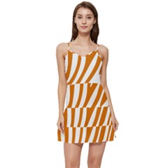 Orange Zebra Vibes Animal Print   Short Frill Dress by ConteMonfrey