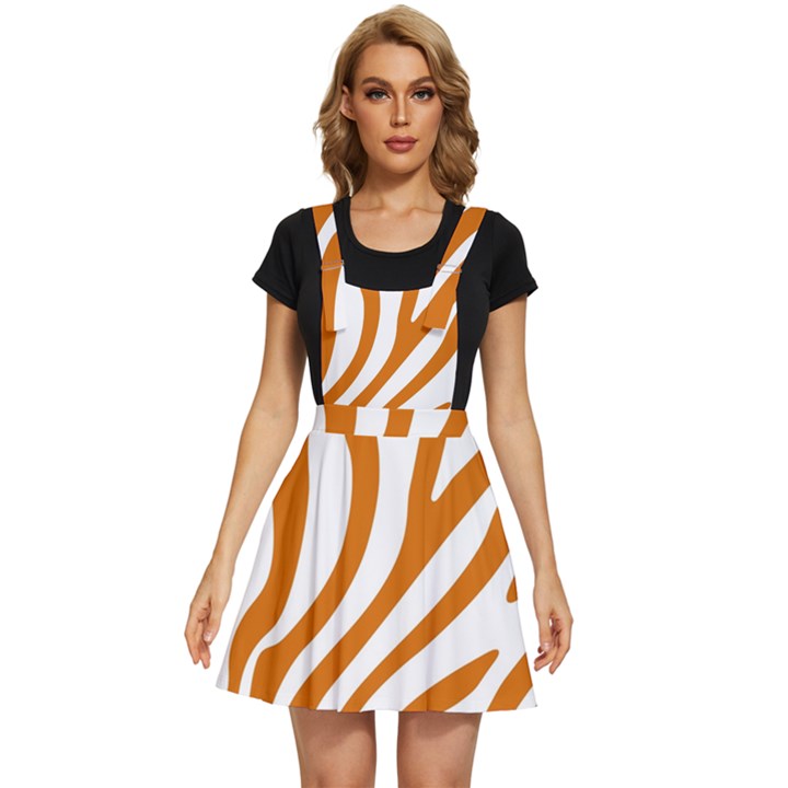 Orange Zebra Vibes Animal Print   Apron Dress