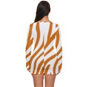 Orange Zebra Vibes Animal Print   Long Sleeve Boyleg Swimsuit View4