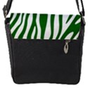 Dark green Zebra Vibes Animal Print Flap Closure Messenger Bag (S) View1