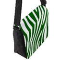 Dark green Zebra Vibes Animal Print Flap Closure Messenger Bag (S) View2