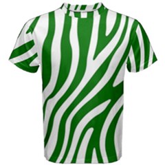 Dark Green Zebra Vibes Animal Print Men s Cotton Tee by ConteMonfrey