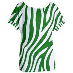 Dark Green Zebra Vibes Animal Print Women s Oversized Tee by ConteMonfrey