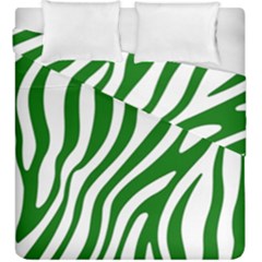 Dark Green Zebra Vibes Animal Print Duvet Cover Double Side (king Size) by ConteMonfrey