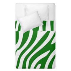 Dark Green Zebra Vibes Animal Print Duvet Cover Double Side (single Size) by ConteMonfrey