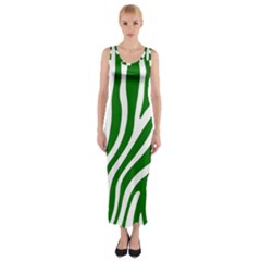 Dark Green Zebra Vibes Animal Print Fitted Maxi Dress by ConteMonfrey