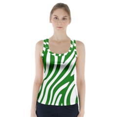 Dark Green Zebra Vibes Animal Print Racer Back Sports Top by ConteMonfrey