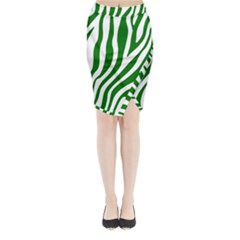 Dark Green Zebra Vibes Animal Print Midi Wrap Pencil Skirt by ConteMonfrey