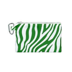 Dark Green Zebra Vibes Animal Print Canvas Cosmetic Bag (small) by ConteMonfrey