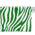 Dark green Zebra Vibes Animal Print Canvas Cosmetic Bag (XXXL) View2