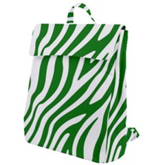 Dark Green Zebra Vibes Animal Print Flap Top Backpack by ConteMonfrey