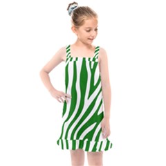 Dark Green Zebra Vibes Animal Print Kids  Overall Dress by ConteMonfrey