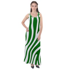 Dark Green Zebra Vibes Animal Print Sleeveless Velour Maxi Dress by ConteMonfrey