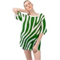 Dark green Zebra Vibes Animal Print Oversized Chiffon Top View1