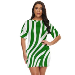 Dark Green Zebra Vibes Animal Print Just Threw It On Dress by ConteMonfrey