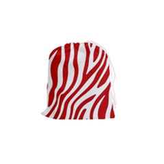 Red Zebra Vibes Animal Print  Drawstring Pouch (small) by ConteMonfrey