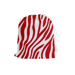 Red Zebra Vibes Animal Print  Drawstring Pouch (large) by ConteMonfrey