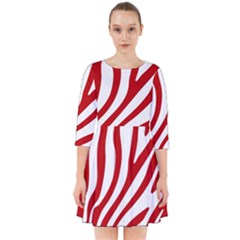 Red Zebra Vibes Animal Print  Smock Dress by ConteMonfrey