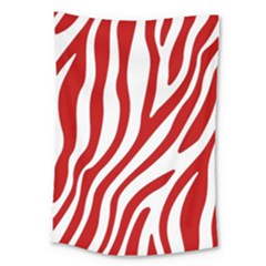 Red Zebra Vibes Animal Print  Large Tapestry by ConteMonfrey