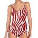 Red Zebra Vibes Animal Print  Tankini Set View1