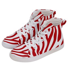 Red Zebra Vibes Animal Print  Women s Hi-top Skate Sneakers by ConteMonfrey