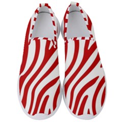 Red Zebra Vibes Animal Print  Men s Slip On Sneakers