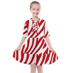 Red Zebra Vibes Animal Print  Kids  All Frills Chiffon Dress by ConteMonfrey