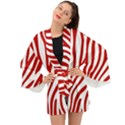 Red Zebra Vibes Animal Print  Long Sleeve Kimono View1