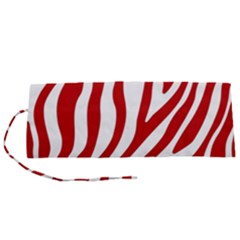 Red Zebra Vibes Animal Print  Roll Up Canvas Pencil Holder (s) by ConteMonfrey