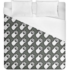 Grey And White Little Paws Duvet Cover (king Size) by ConteMonfrey