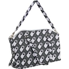 Grey And White Little Paws Canvas Crossbody Bag by ConteMonfrey